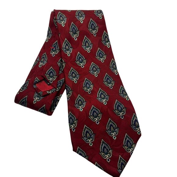 Zianetti Italian Silk Collection Men’s Tie Red Pattern - Picture 1 of 4